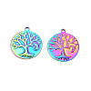Ion Plating(IP) 201 Stainless Steel Pendants STAS-T063-186M-2