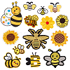 AHADERMAKER 14 Styles Bees & Sunflower Computerized Embroidery Cloth Iron on/Sew on Patches DIY-GA0005-85-1