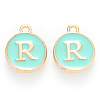 Golden Plated Alloy Enamel Charms ENAM-S118-05R-1