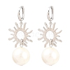 Sun Brass Hoop Earrings EJEW-Z164-13P-4
