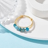 Natural Round Apatite Beaded Finger Rings RJEW-TA00118-02-2