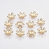 6-Petal Brass Bead Caps KK-F739-15G-1