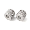 Brass Micro Pave Clear Cubic Zirconia Beads KK-P234-30P-2