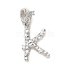 Rack Plating Brass Micro Pave Cubic Zirconia European Dangle Charms KK-L210-015P-K-1