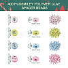 400Pcs 4 Colors Handmade Polymer Clay Beads CLAY-FW0001-02-3