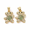 Brass Micro Pave Clear Cubic Zirconia Pendants ZIRC-F135-28G-01-2