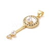 Brass & Shell & Clear Cubic Zirconia Pendants KK-I712-14G-2