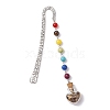 7Pcs Chakra Gemstone Bead & Heart Glass Wishing Bottle Pendant Bookmarks AJEW-JK00313-3