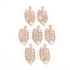 Rack Plating Brass Micro Pave Clear Cubic Zirconia Pendants KK-T060-24-RS-1