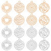 Unicraftale 80Pcs 4 Style Long-Lasting Plated Brass Filigree Charms KK-UN0001-92-1