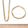 304 Stainless Steel Disc Link Chain Necklaces & Bracelets Sets SJEW-D091-05G-3