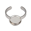 304 Stainless Steel Cuff Ring Components STAS-D372-07P-03-2