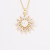 Fashionable Brass Clear Cubic Zirconia Pendant Cable Chain Necklaces for Women FN2830-4-3