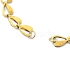 Brass Heart Link Chain Slider Bracelet Making AJEW-JB01603-01-4