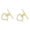 Brass Micro Pave Clear Cubic Zirconia Toggle Clasps KK-N259-03-3