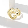 Brass Open Cuff Rings for Women RJEW-K289-01G-G-3