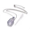 Natural Fluorite Openable Perfume Bottle Pendant Necklaces G-K295-B-P-1