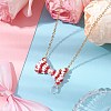 Glass Seed Beaded Bowknot Pendant Necklace NJEW-MZ00091-03-1