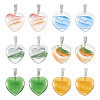 12Pcs 6 Colors Transparent Glass Pendants GLAA-TA0001-73-1