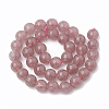 Natural Dyed Strawberry Quartz Beads Strands G-S295-15-6mm-1-3