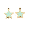 304 Stainless Steel Aquamarine Enamel Connector Charms STAS-Z078-14G-1