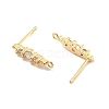 Brass Clear Cubic Zirconia Stud Earring Findings KK-A238-02C-G-2