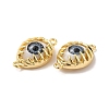 Evil Eye Resin Brass Connector Charms RESI-E026-01G-01-3