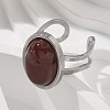 Oval Natural Carnelian Finger Rings RJEW-M062-02P-04-5