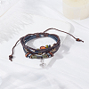 1Pc Leater Braided Multi-strand Bracelet with Alloy Musical Note Charms MUSI-LP0001-01A-3