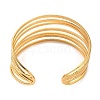 304 Stainless Steel Multi Line Cuff Bangles BJEW-F457-05G-2