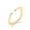 Brass Open Cuff Ring Components KK-G518-06G-02-1