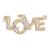 Alloy Crystal Rhinestone Word LOVE Connector Links Charms FIND-M052-09G-NR-1