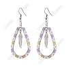 304 Stainless Steel Glass Seed Beads Dnagle Earrings EJEW-FS00078-1