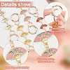 Fan with Bamboo Leaves Pattern Alloy Enamel Link Purse Strap Extenders AJEW-AB00069-4