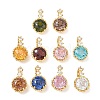 Brass Micro Pave Cubic Zirconia Fold Over Clasps KK-H526-14G-1