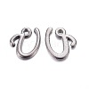 Gunmetal Plated Alloy Letter Pendants LS-PALLOY-J718-01B-U-1
