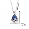 Mini 3D Fashionable Cute Versatile Elegant Brass Glass Teardrop Pendant Necklaces LA0295-3-1