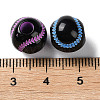 Spray Printed Opaque Acrylic European Beads SACR-P031-25B-3