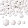 120Pcs 4 Styles Spray Painted White Wood Cabochons WOOD-TA0001-52-13