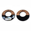 Opaque Resin & Walnut Wood Pendants RESI-T035-20-B01-3
