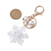 Snowflake Acrylic with ABS Plastic Pearl Bead Pendant Keychain KEYC-JKC00882-3