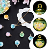 50Pcs 5 Colors Luminous Glass Pendants FIND-AR0005-98-4