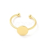 Brass Open Cuff Ring Components KK-G518-06G-03-2