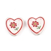 Floral Printed Porcelain Beads PORC-A033-01A-1