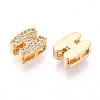 Brass Micro Pave Clear Cubic Zirconia Beads KK-T071-17G-H-2