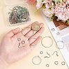 Unicraftale 40Pcs 2 Style Ion Plating(IP) Rainbow Color 304 Stainless Steel Hoop Earrings Findings STAS-UN0039-05-4