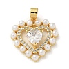 Brass Micro Pave Cubic Zirconia Pendants KK-U046-10G-01-1