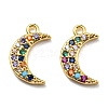 Brass Cubic Zirconia Charms KK-O119-08-2