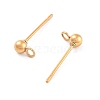 Ion Plating(IP) 304 Stainless Steel Ball Post Stud Earring Findings X-STAS-E163-44G-01-2