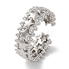 Rack Plating Star Brass Open Cuff Rings for Women RJEW-S242-03P-1